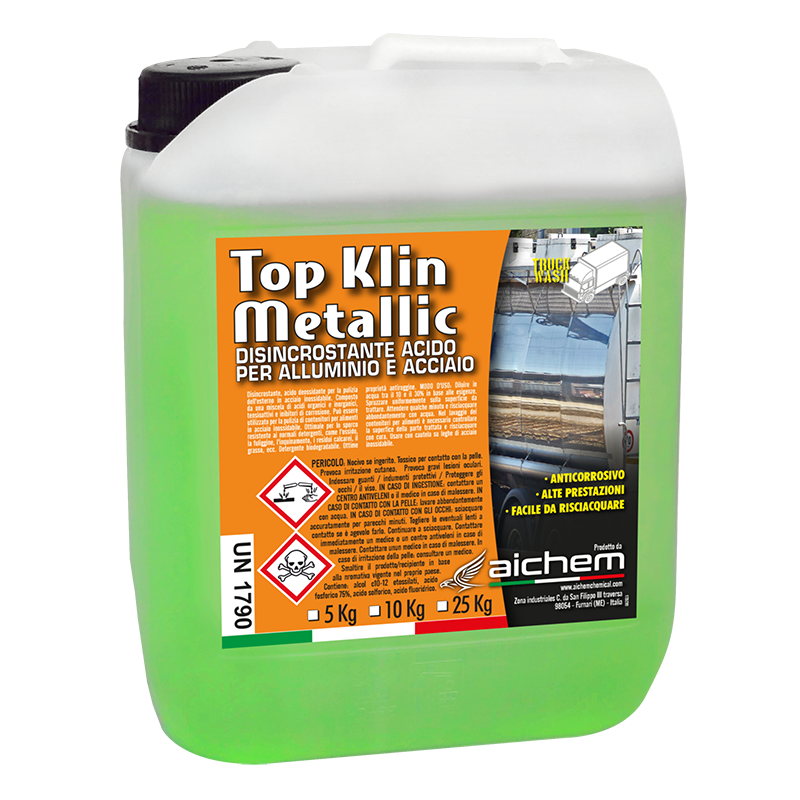 TOP KLIN METALLIC – Desincrustante Ácido para Acero Inoxidable y Aluminio (con inhibidores de corrosión)