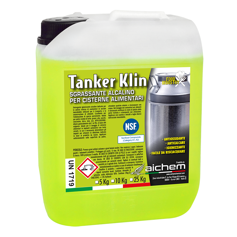 TANKER KLIN – Detergente Alcalino para Cisternas Alimentarias (Acero Inoxidable