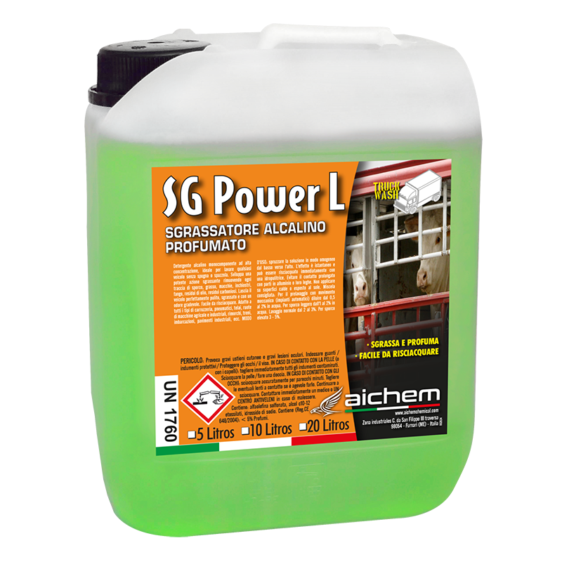 SG POWER L – Detergente Alcalino Monocomponente Concentrado (Aroma Almendra)
