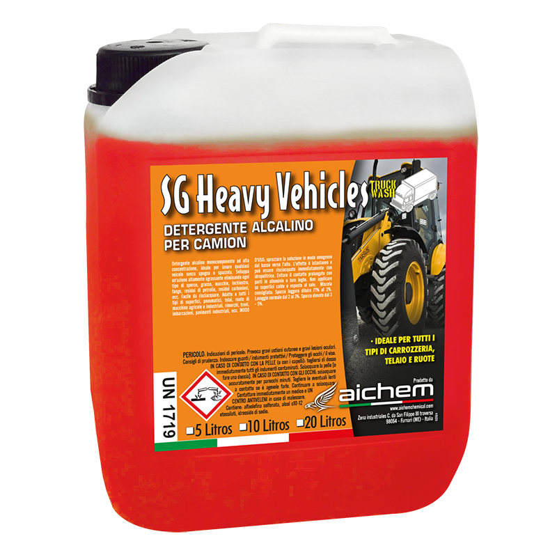 SG HEAVY VEHICLES – Detergente Alcalino Concentrado para Vehículos Industriales (Sin Cepillo)