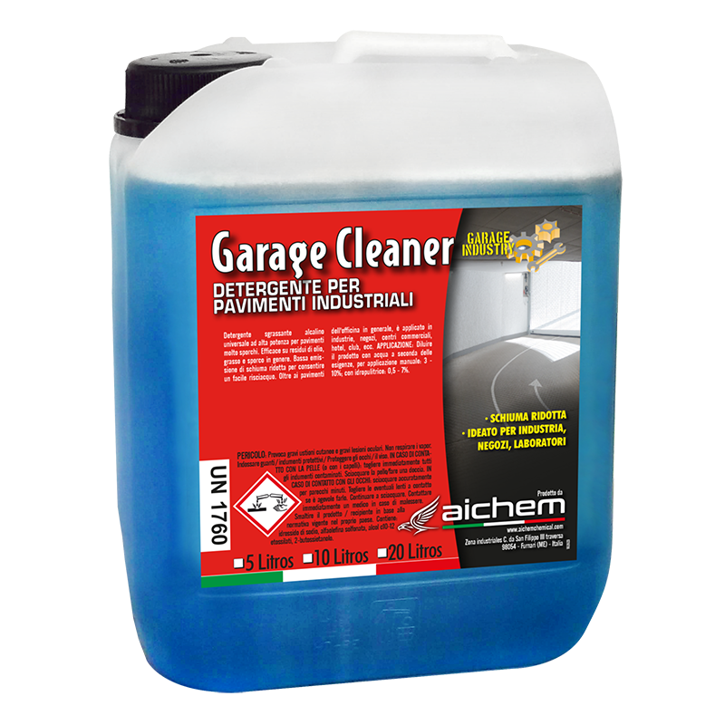 GARAGE CLEANER – Detergente Alcalino Desengrasante para Suelos Industriales (Baja Espuma)