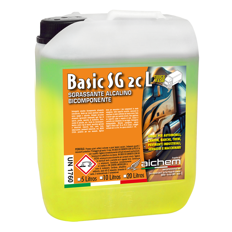 BASIC SG 2C L – Detergente Alcalino Bicomponente Concentrado (Desengrase Intensivo)