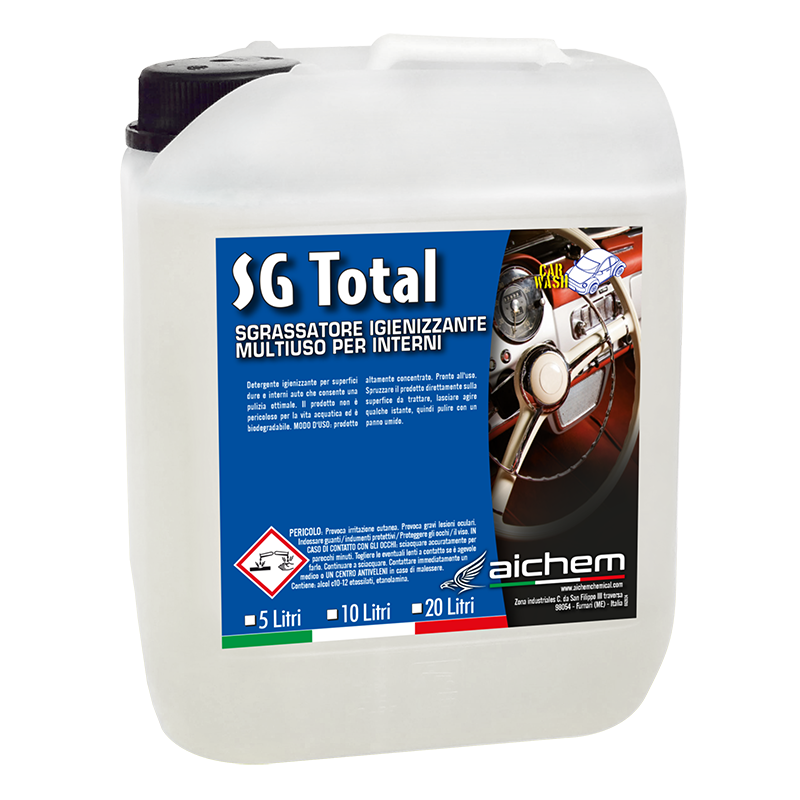 SG TOTAL – Detergente Multiuso Higienizante Profesional (Superficies Duras e Interiores Auto)